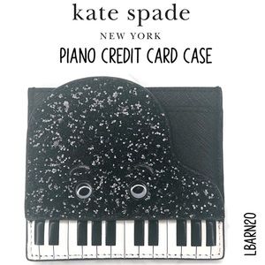 Kate Spade New York Jazz Things Up Piano Credit Card Case, Black/White.